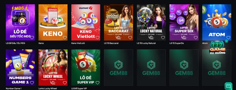 Sổ xố Gem88 sảnh game sổ xố đẳng cấp thế giới. 
